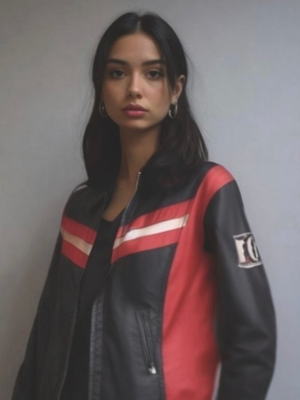 Vintage 80s CALVIN KLEIN Colorblock Nylon Bomber Jacket Red Black M Streetwear